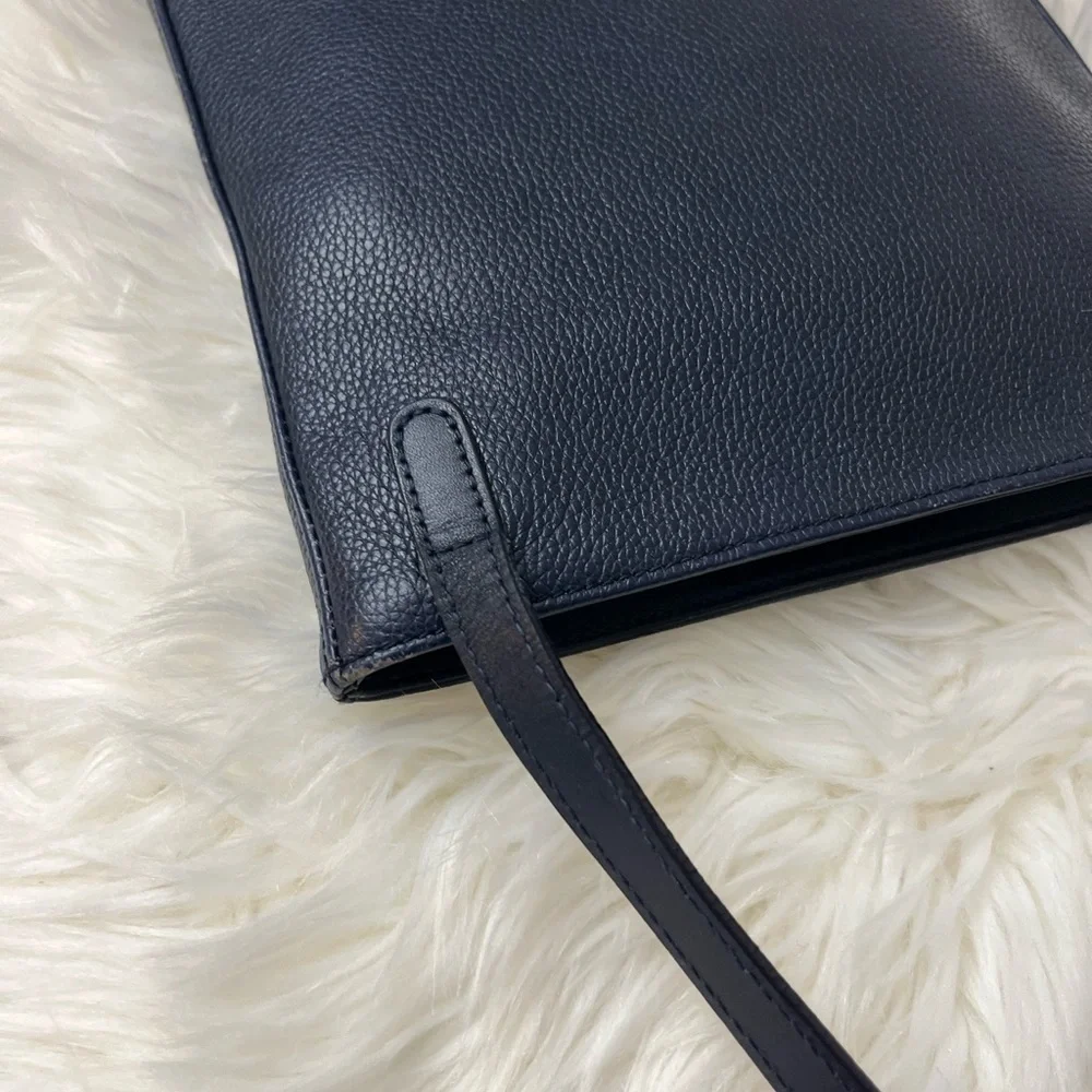 Longchamp Dark Leather Messenger Bag